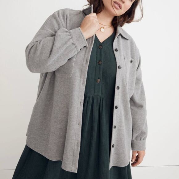 Madewell Jacket Womens Double-Faced‎ Shirt-Jacket Heavy Knit Gary Easy Size 4X - Picture 1 of 10